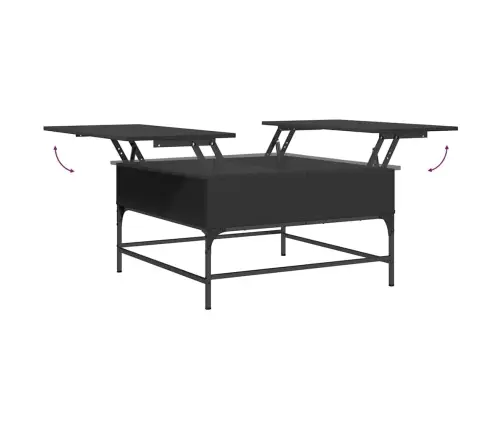 Kavos Staliukas, Juodas, 80X80X45cm Apdirbta Mediena/Metalas