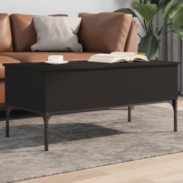 Kafijas Galdiņš, Melns, 100X50X45 Cm, Inženierijas Koks, Metāls Vidaxl