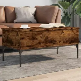 Kohvilaud, Suitsutatud Tamm, 100X50X45 cm Tehispuit Ja Metall
