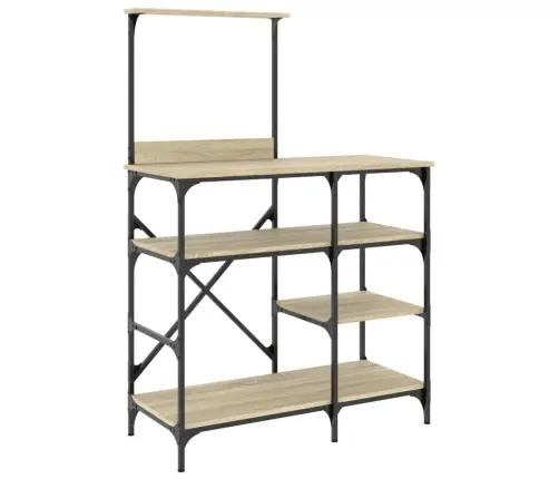 Virtuves Plaukts, Ozola, 90X40X132Cm, Inženierijas Koks, Metāls Vidaxl