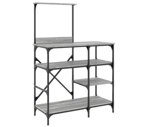 Virtuves Plaukts, Pelēks, 90X40X132 Cm, Inženierijas Koks Vidaxl