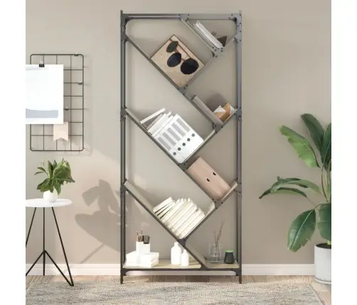 Knygų Spinta, Ąžuolo, 79X30X180cm Apdirbta Mediena Ir Metalas