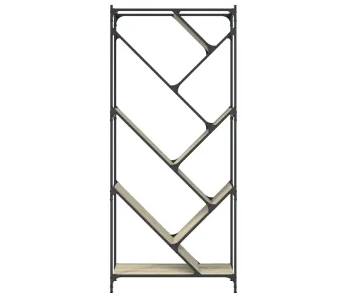 Knygų Spinta, Ąžuolo, 79X30X180cm Apdirbta Mediena Ir Metalas