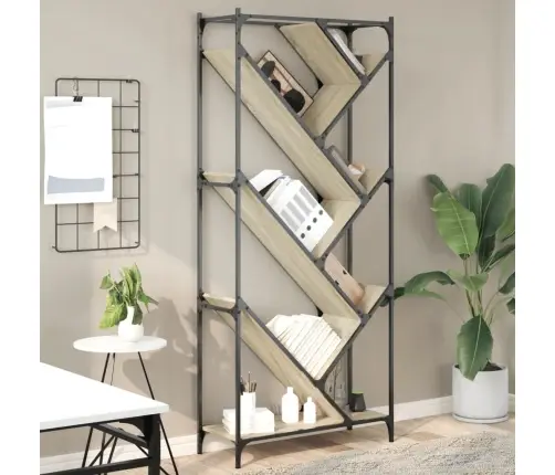 Knygų Spinta, Ąžuolo, 79X30X180cm Apdirbta Mediena Ir Metalas