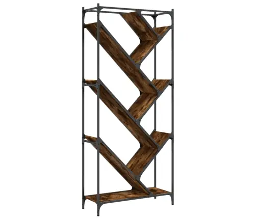 Grāmatplaukts, Ozola, 79X30X180 Cm, Inženierijas Koks, Metāls Vidaxl