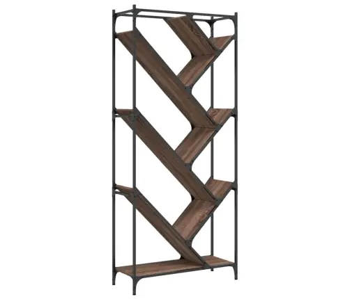 Grāmatplaukts, Ozola, 79X30X180 Cm, Inženierijas Koks, Metāls Vidaxl