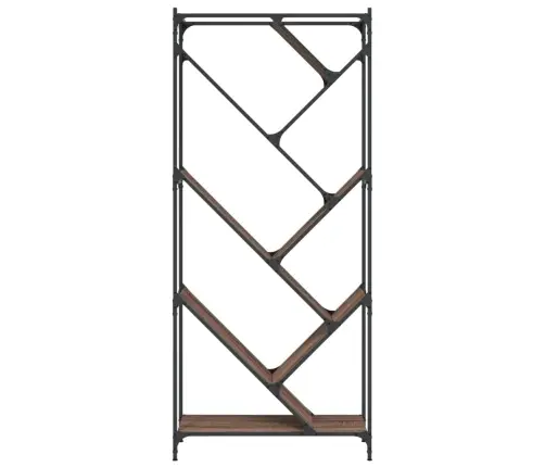 Grāmatplaukts, Ozola, 79X30X180 Cm, Inženierijas Koks, Metāls Vidaxl