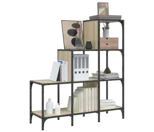 Knygų Spinta, Ąžuolo, 92X30X102cm Apdirbta Mediena Ir Metalas