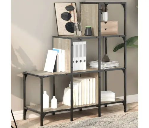 Knygų Spinta, Ąžuolo, 92X30X102cm Apdirbta Mediena Ir Metalas