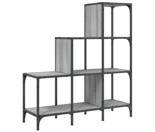 Knygų Spinta, Pilka Ąžuolo, 92X30X102cm Mediena Ir Metalas