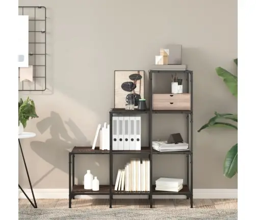 Knygų Spinta, Ruda Ąžuolo, 92X30X102cm Mediena Ir Metalas