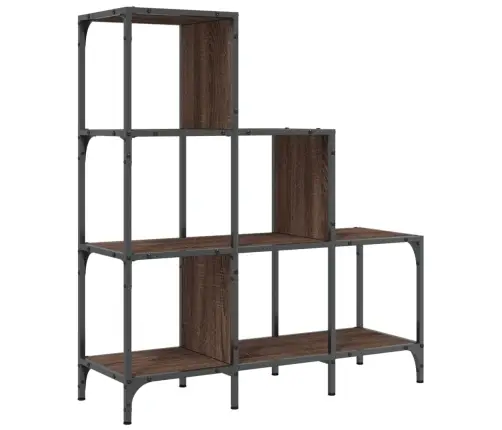 Knygų Spinta, Ruda Ąžuolo, 92X30X102cm Mediena Ir Metalas