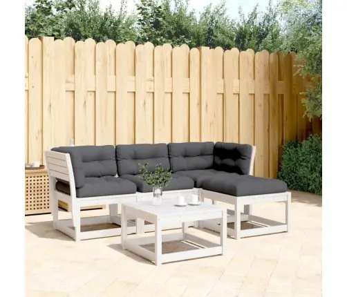 4-Daļīgs Dārza Atpūtas Mēbeļu Komplekts, Balts Priedes Koks Vidaxl