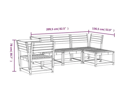 5-Osaline Aiamööbli Komplekt, Männipuit