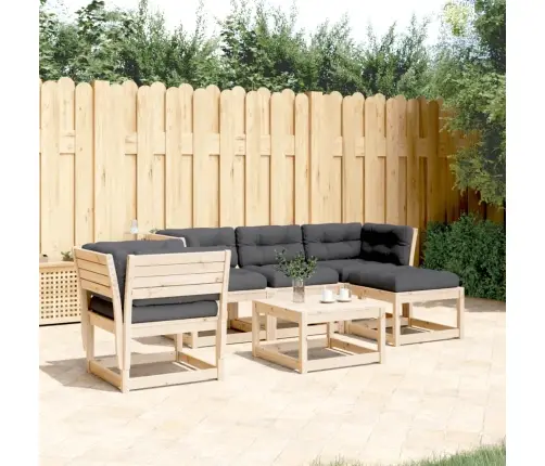 5-Daļīgs Dārza Mēbeļu Komplekts Ar Matračiem, Priedes Koks Vidaxl