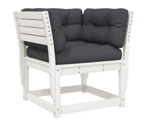 5-Daļīgs Dārza Atpūtas Mēbeļu Komplekts Ar Matračiem, Balts Vidaxl