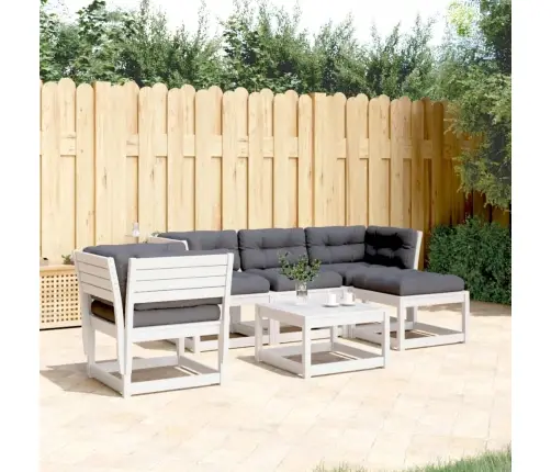 5-Daļīgs Dārza Atpūtas Mēbeļu Komplekts Ar Matračiem, Balts Vidaxl