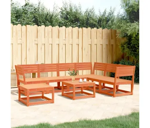 7-Daļīgs Dārza Atpūtas Mēbeļu Komplekts, Brūns Priedes Koks Vidaxl
