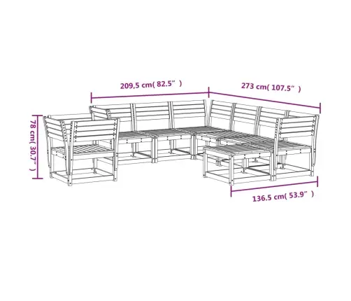 8-Daļīgs Dārza Atpūtas Mēbeļu Komplekts, Priedes Masīvkoks Vidaxl