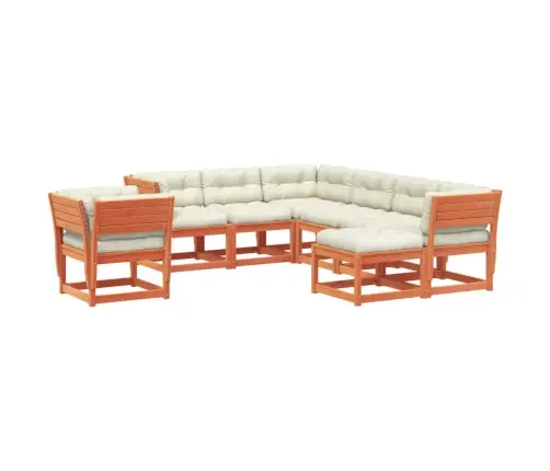 Sodo Komplektas Su Pagalvėlėmis, 8 Dalių, Vaško Rudas, Pušis