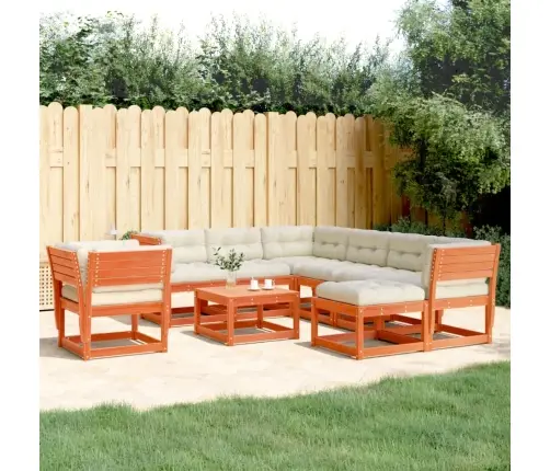 Sodo Komplektas Su Pagalvėlėmis, 8 Dalių, Vaško Rudas, Pušis