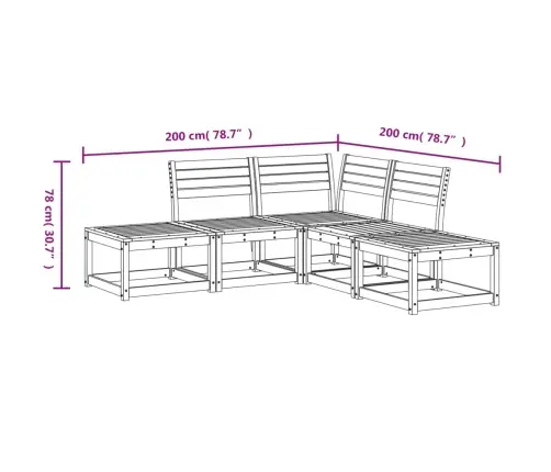 5-Daļīgs Dārza Dīvānu Komplekts, Priedes Koks Vidaxl