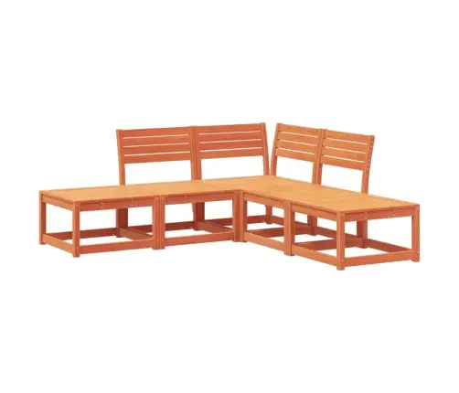 Sodo Sofos Komplektas, 5 Dalių, Vaško Rudas, Pušies Masyvas