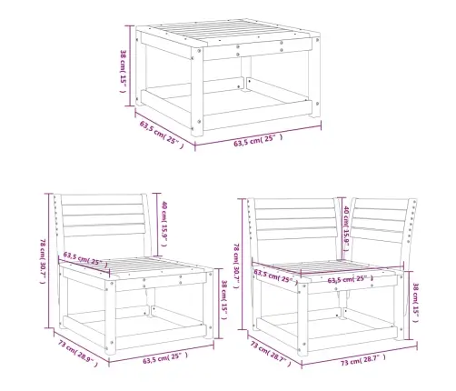 Sodo Sofos Komplektas, 5 Dalių, Douglas Eglės Medienos Masyvas