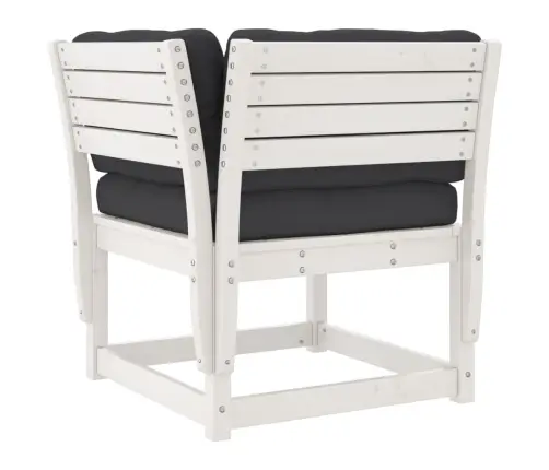 5-Daļīgs Dārza Dīvānu Komplekts, Matrači, Balts Priedes Koks  Vidaxl