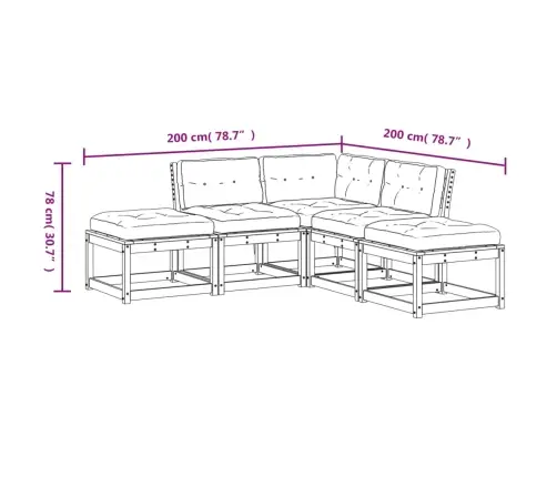 5-Daļīgs Dārza Dīvānu Komplekts, Matrači, Egle Vidaxl