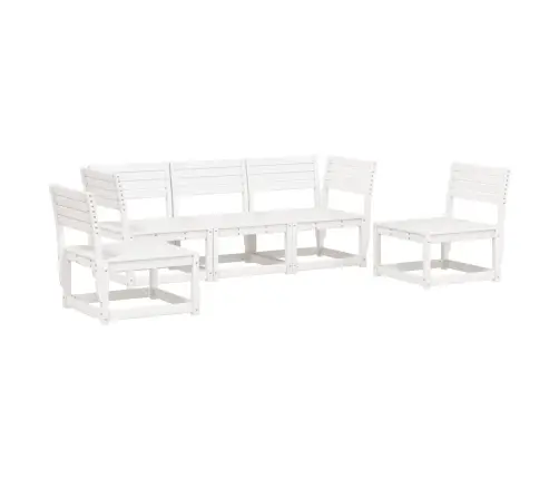 5-Daļīgs Dārza Mēbeļu Komplekts, Priedes Masīvkoks, Balts Vidaxl