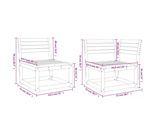 5-Daļīgs Dārza Dīvānu Komplekts, Egles Masīvkoks Vidaxl