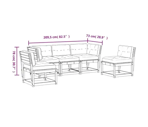5-Osaline Aiadiivani Komplekt Patjadega, Ebatsuuga Puit