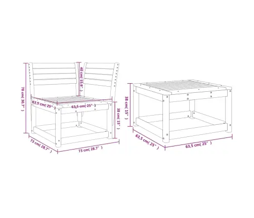 3-Daļīgs Dārza Dīvānu Komplekts, Priedes Masīvkoks Vidaxl