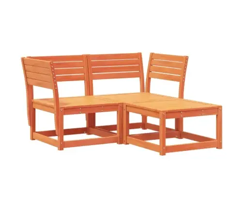 3-Daļīgs Dārza Dīvānu Komplekts, Vaska Brūnas Priedes Masīvkoks Vidaxl