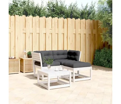 3-Osaline Aiadiivani Komplekt Patjadega, Valge, Männipuit