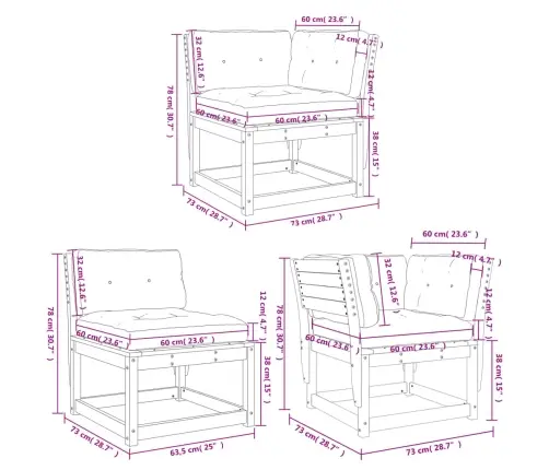 5-Osaline Aiadiivani Komplekt Patjadega, Ebatsuuga Puit