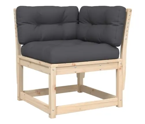 5-Daļīgs Dārza Mēbeļu Komplekts Ar Matračiem, Priedes Masīvkoks Vidaxl