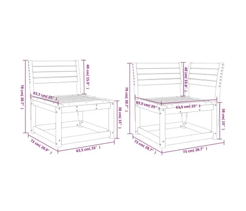 6-Daļīgs Dārza Dīvānu Komplekts, Priedes Masīvkoks Vidaxl