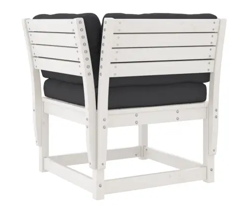 Sodo Sofos Komplektas Su Pagalvėlėmis, 6 Dalių, Baltas, Pušis