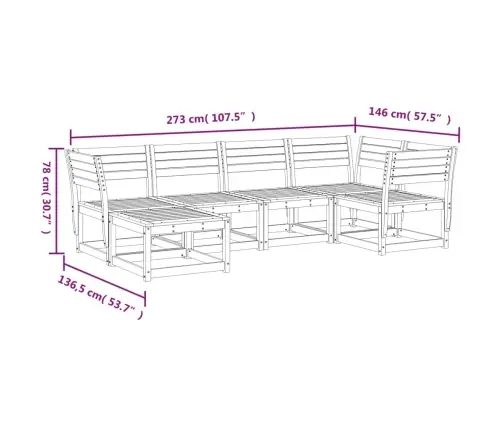 Sodo Sofos Komplektas, 6 Dalių, Douglas Eglės Medienos Masyvas