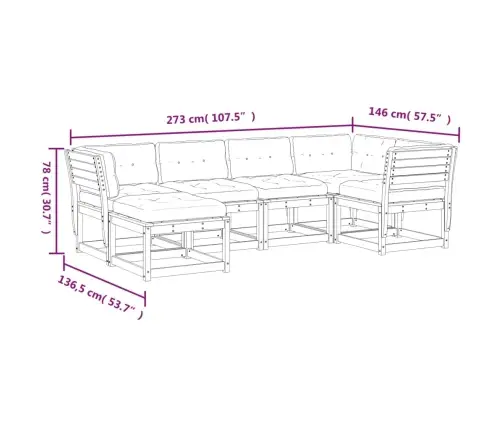 6-Osaline Aiadiivani Komplekt Patjadega, Vahapruun, Männipuit