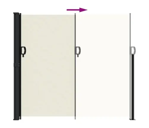 Ištraukiama Šoninė Markizė, Kreminės Spalvos, 180X300Cm