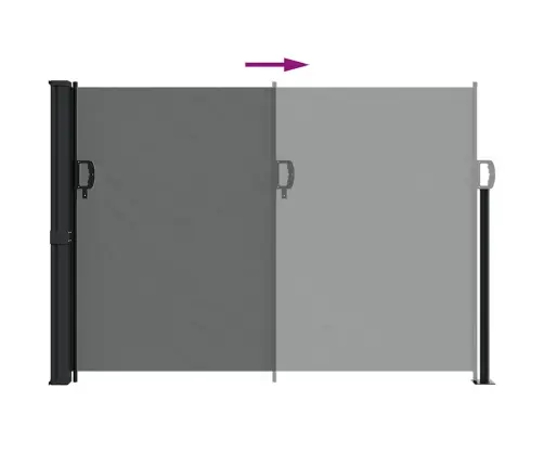 Ištraukiama Šoninė Markizė, Antracito Spalvos, 140X500 Cm