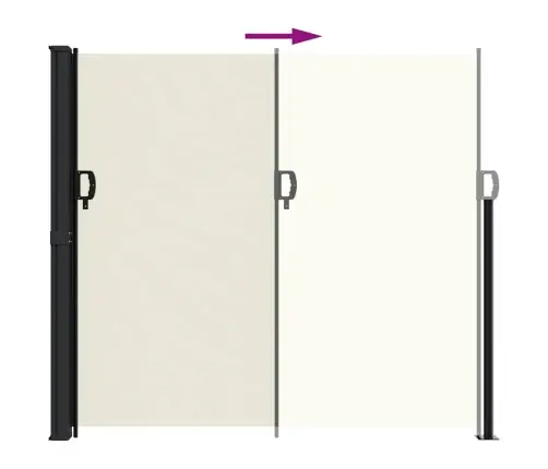 Izvelkams Sānu Aizslietnis, Krēmkrāsas, 180X600 Cm Vidaxl