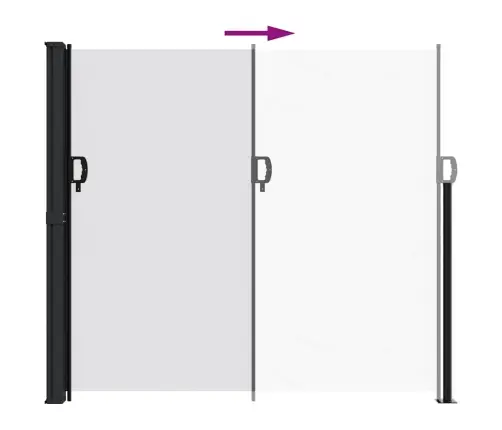 Lahtitõmmatav Külgsein, Valge, 180 X 600 Cm