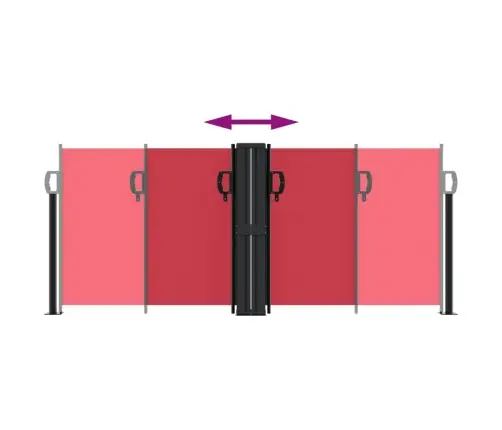 Ištraukiama Šoninė Pertvara, Raudonos Spalvos, 100X600Cm