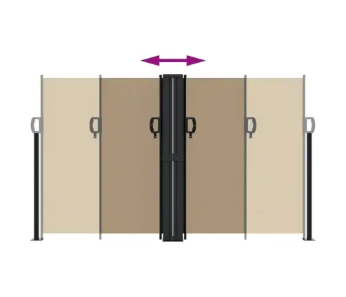 Izvelkama Sānu Markīze, Pelēkbrūna, 140X600 Cm Vidaxl