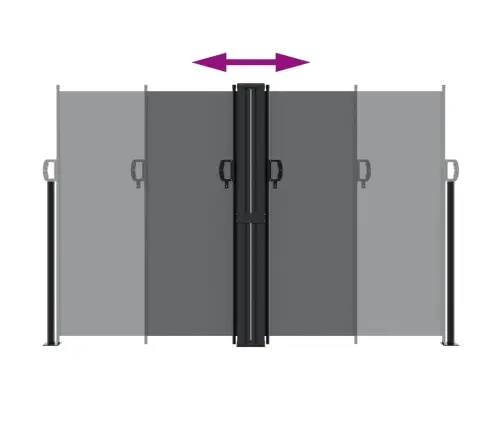 Ištraukiama Šoninė Pertvara, Juodos Spalvos, 160X600Cm