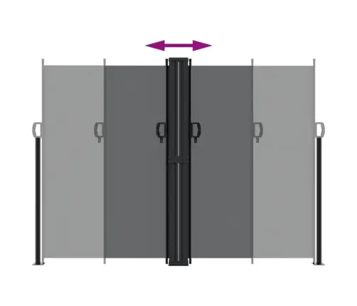 Lahtitõmmatav Külgsein, 180 X 600 cm Must